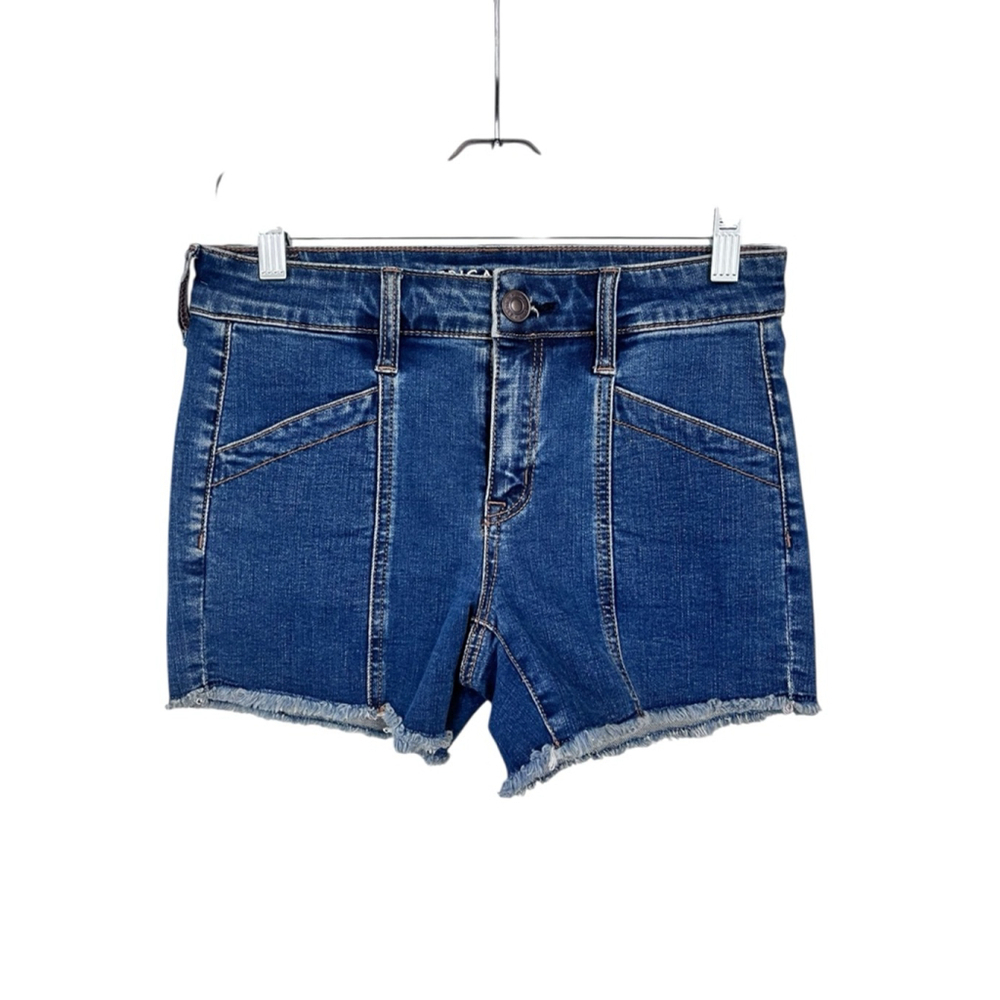 American Eagle NWT Super Stretch Midi Shorts Size 4 Denim Jean Blue Casual